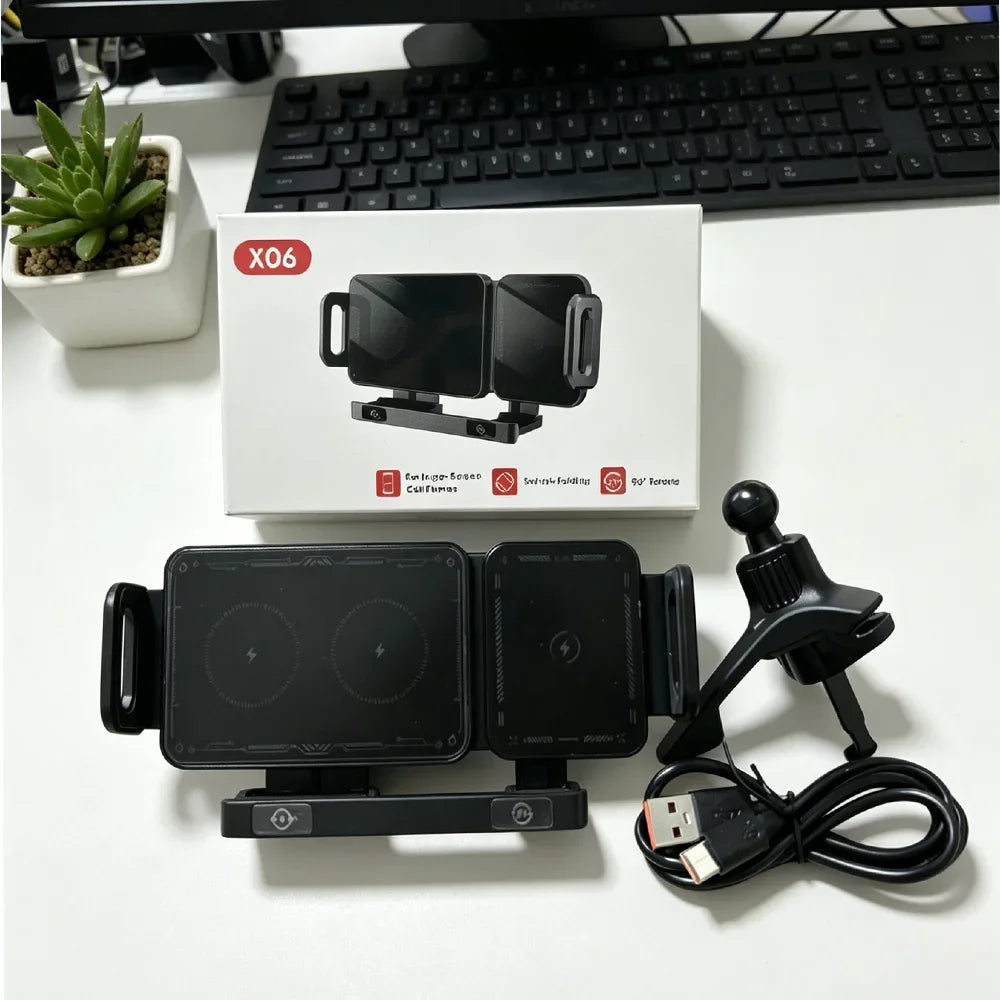 Charging Car Phone Holder, Universal for Regular & Foldable Phones,