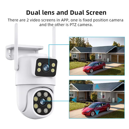 Outdoor 2MP Dual Lens Wireless PTZ CCTV Camera 1080P