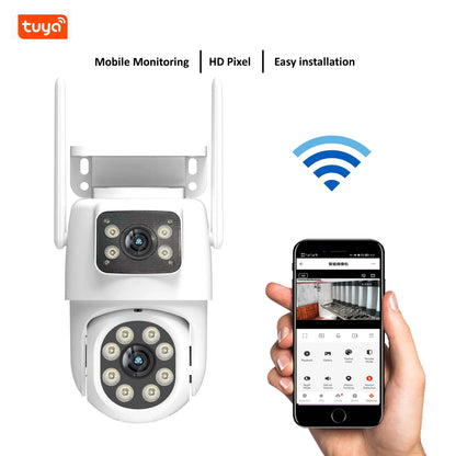 Outdoor 2MP Dual Lens Wireless PTZ CCTV Camera 1080P