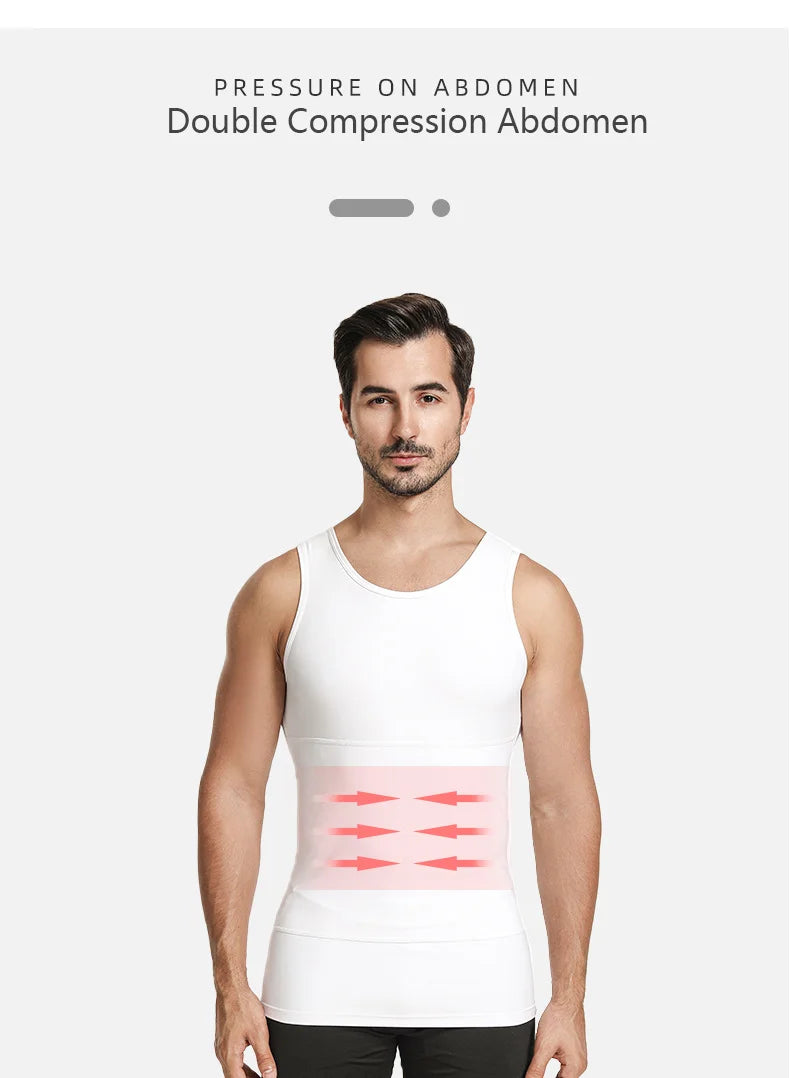 Men Body Shaper Slimming Compression. Tank Top Belly Control Weight Loss