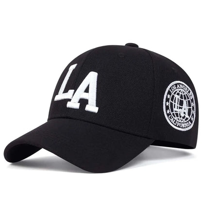 Unisex LA Letter Embroidery Snapback Caps