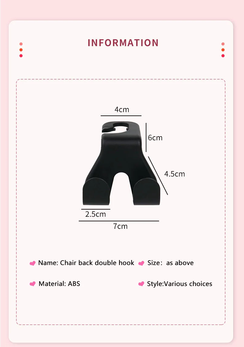 Car Phone Holder Seat Back Hook 2in1 Universal Multifunctional Rear Seat Storage Headrest Handbag Storage Hook Car Phone Holder