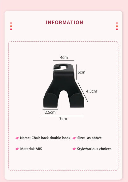 Car Phone Holder Seat Back Hook 2in1 Universal Multifunctional Rear Seat Storage Headrest Handbag Storage Hook Car Phone Holder
