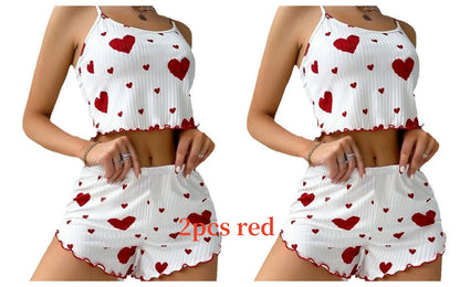 Women's Pajamas Set Sleepwear 2 PCS Short Tank Tops And Shorts