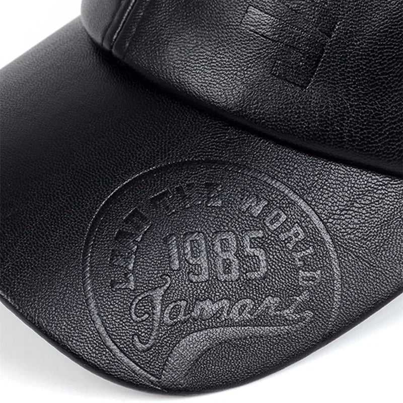 Unisex Leather Baseball Caps