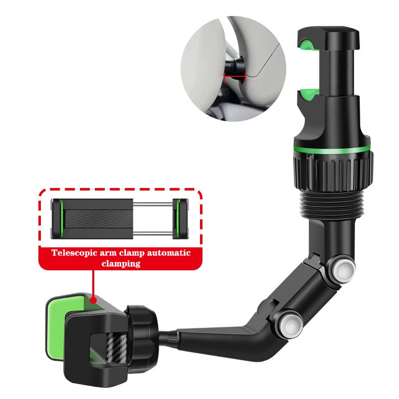 Rearview Mirror Phone Holder For Car 360° Rotating Phone Mount GPS Holder Universal Car Phone Holder For All Smartphones