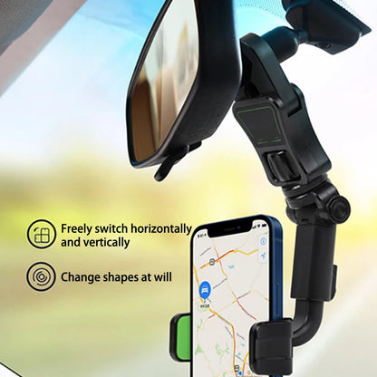 Rearview Mirror Phone Holder For Car 360° Rotating Phone Mount GPS Holder Universal Car Phone Holder For All Smartphones