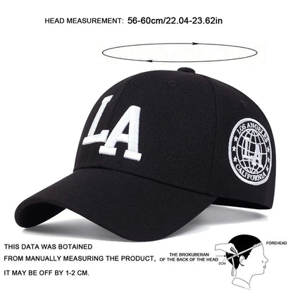 Unisex LA Letter Embroidery Snapback Caps