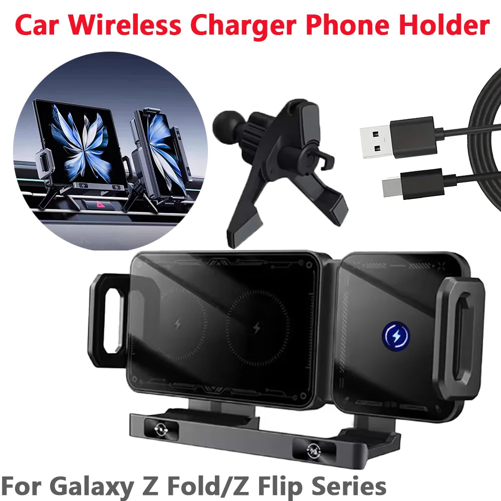 Charging Car Phone Holder, Universal for Regular & Foldable Phones,