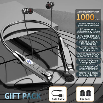 Wireless Headphones Neckband Bluetooth Earphone With Microphone