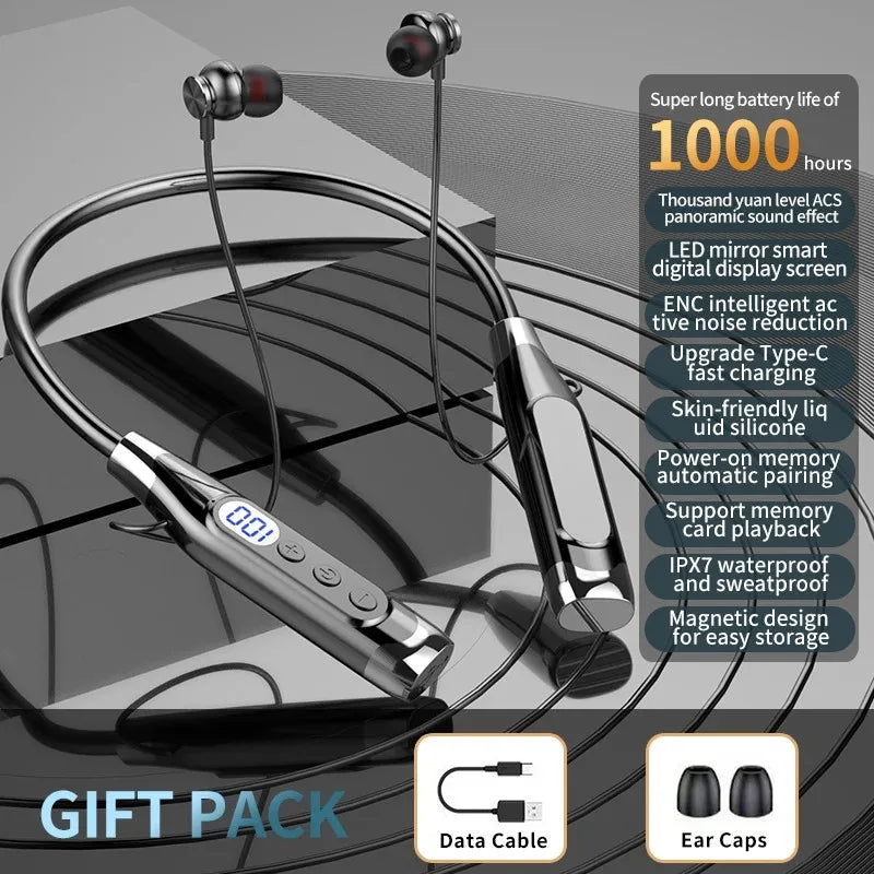 wireless neckband headphones designed