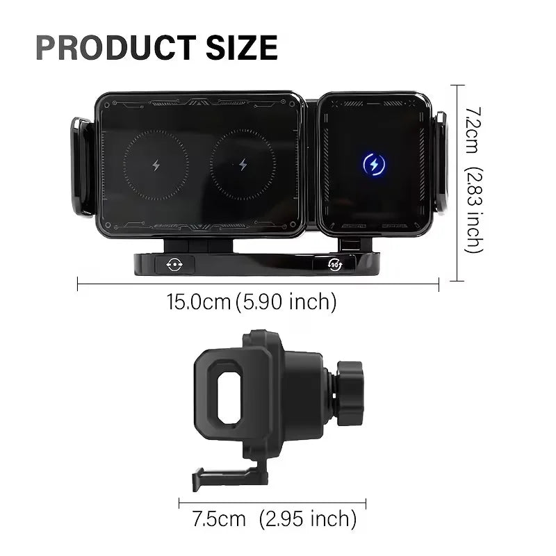 Charging Car Phone Holder, Universal for Regular & Foldable Phones,