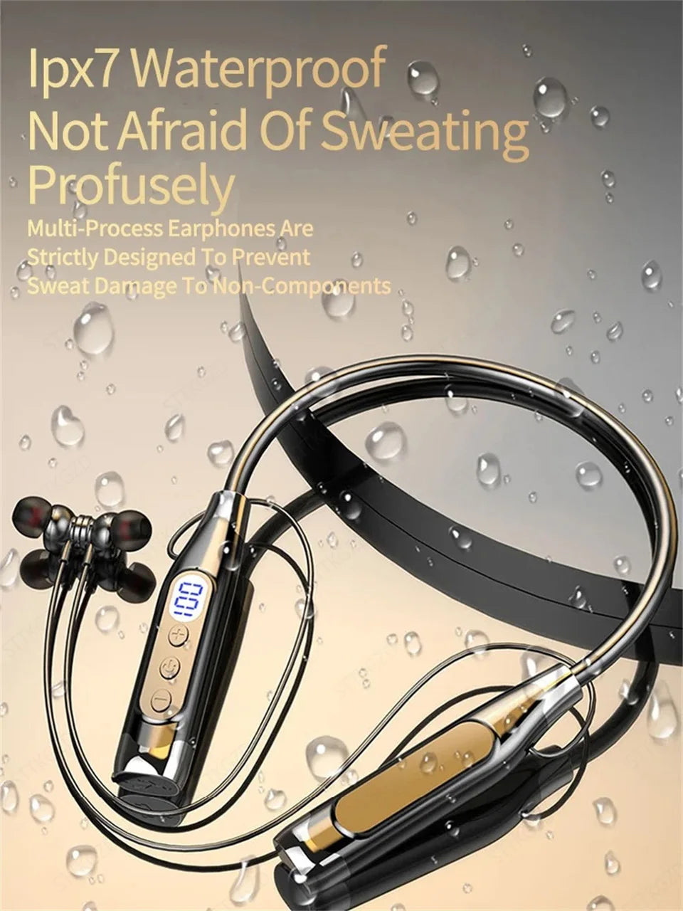 wireless neckband headphones designed