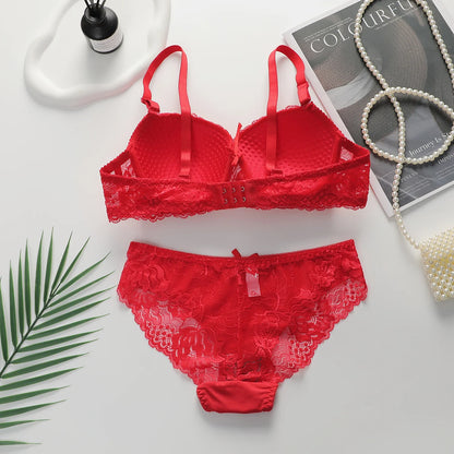 2-piece Sexy Underwear For Women's Flower Underwear