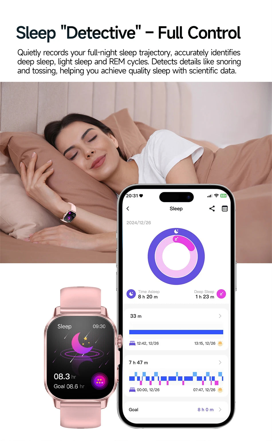 Health Analysis Smart Watch for Men & Women's ECG+PPG Bluetooth Call