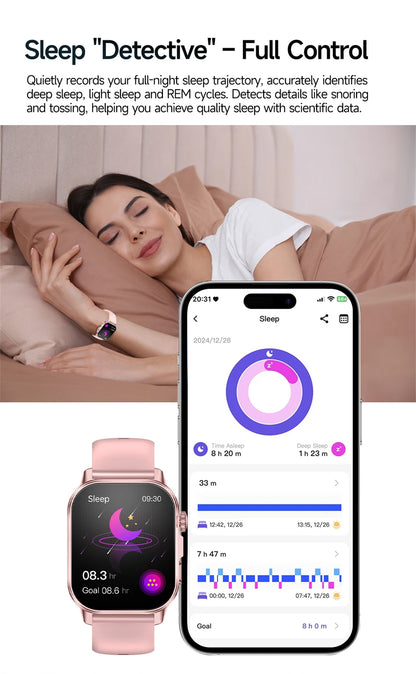 Health Analysis Smart Watch for Men & Women's ECG+PPG Bluetooth Call