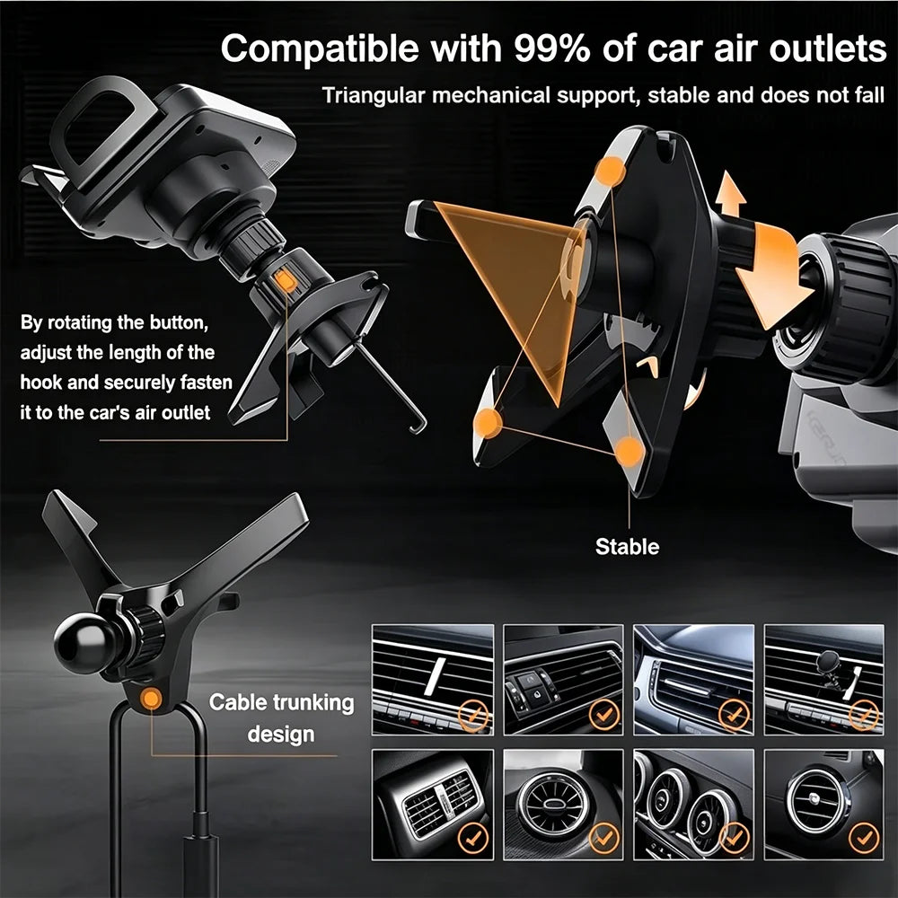 Charging Car Phone Holder, Universal for Regular & Foldable Phones,