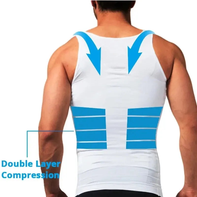 Men Body Shaper Slimming Compression. Tank Top Belly Control Weight Loss