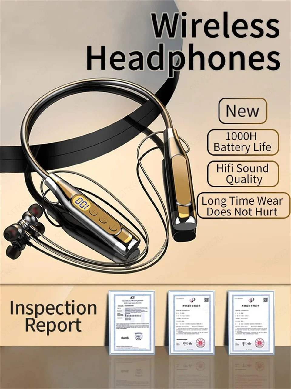 wireless neckband headphones designed