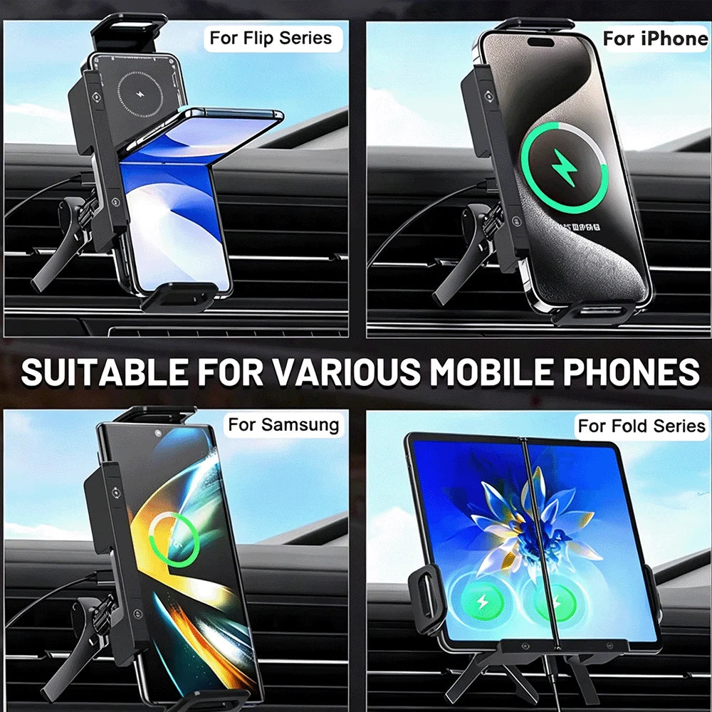 Charging Car Phone Holder, Universal for Regular & Foldable Phones,