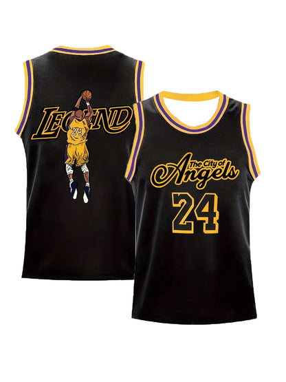 2026 Summer Men's #8 #24 Black Gold Sleeveless Basketball Jersey Snake Pattern Athletic Training Uniform Fashion Streetwear