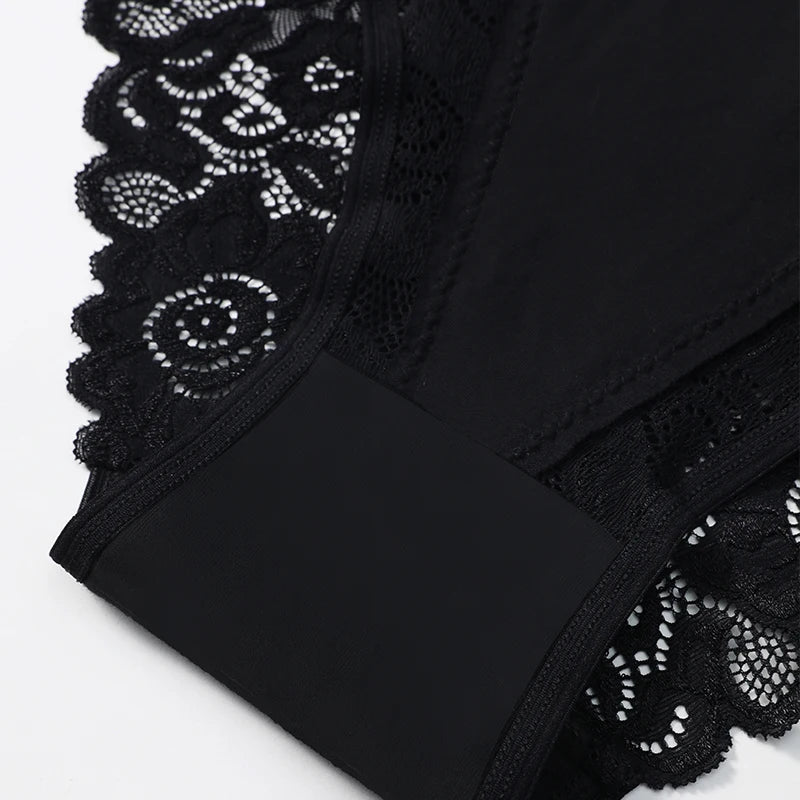 5PCS/Set Lace Cotton Patchwork Bikini Panties Women