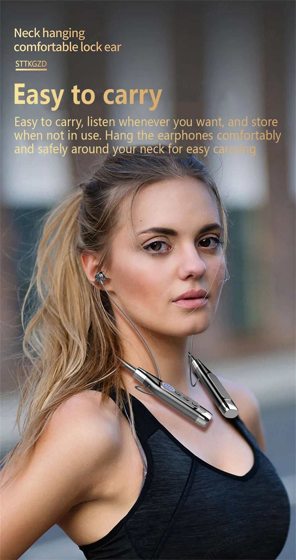 wireless neckband headphones designed