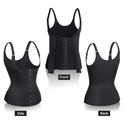 Waist Trainer Tank Top For Women Zipper Body Shaper Tummy Control