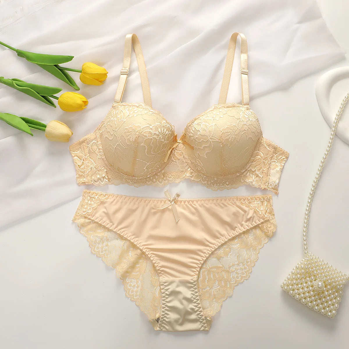 2-piece Sexy Underwear For Women's Flower Underwear