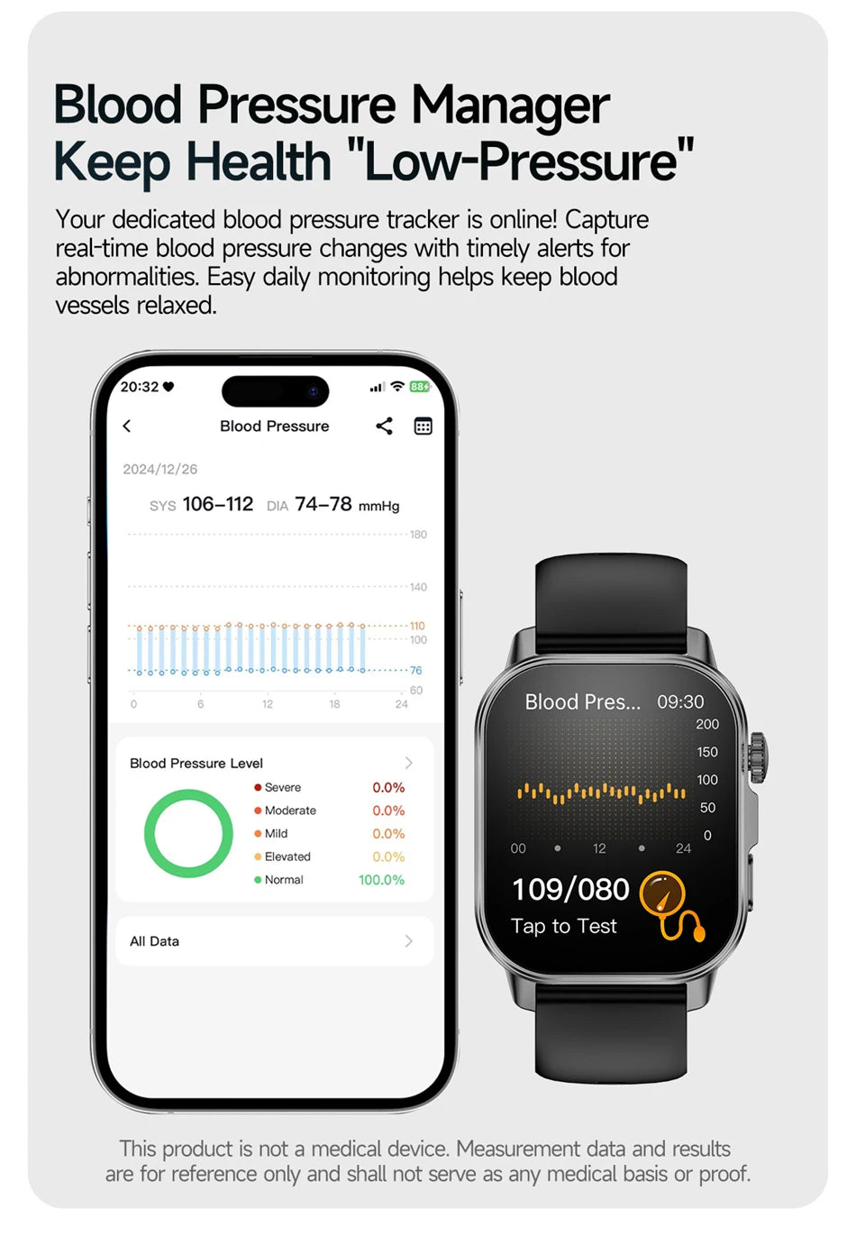 Health Analysis Smart Watch for Men & Women's ECG+PPG Bluetooth Call