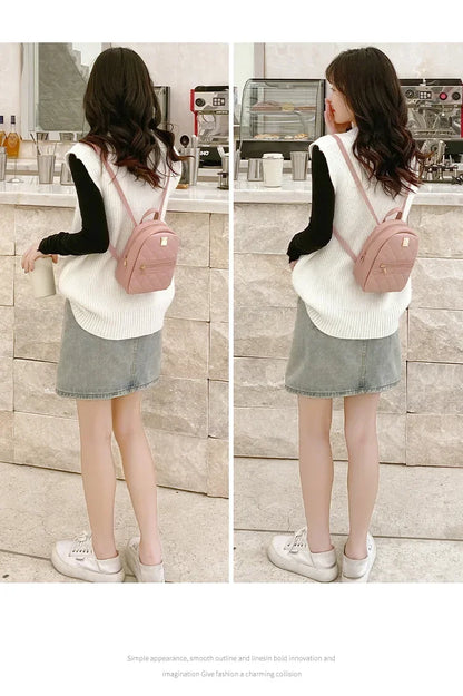 Embroidered backpack women's backpack