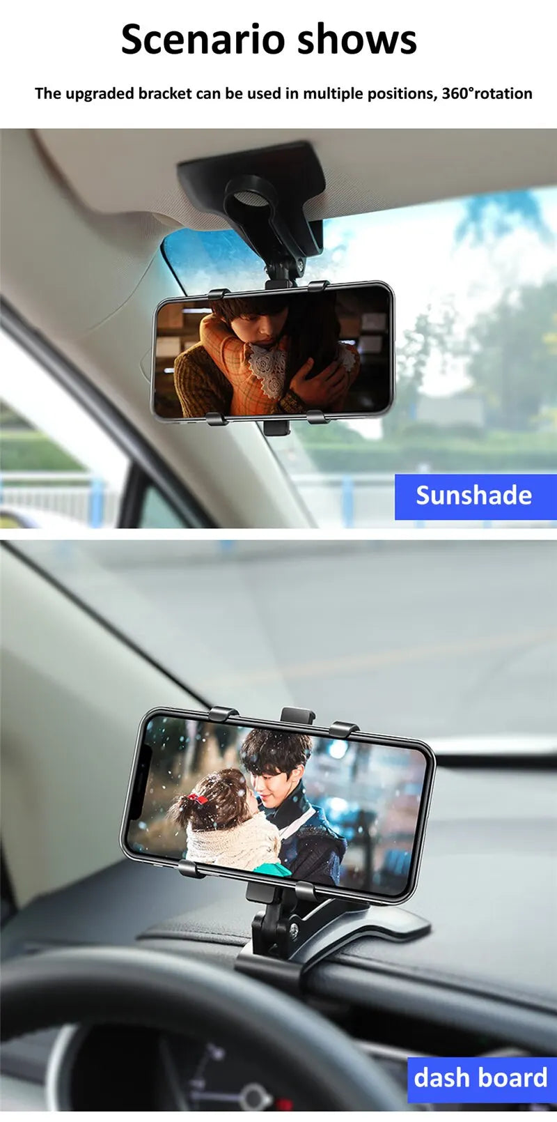 Car Phone Holder. Car Multi-function. Mobile Phone Holder Rearview Mirror Navigation Bracket GPS Support
