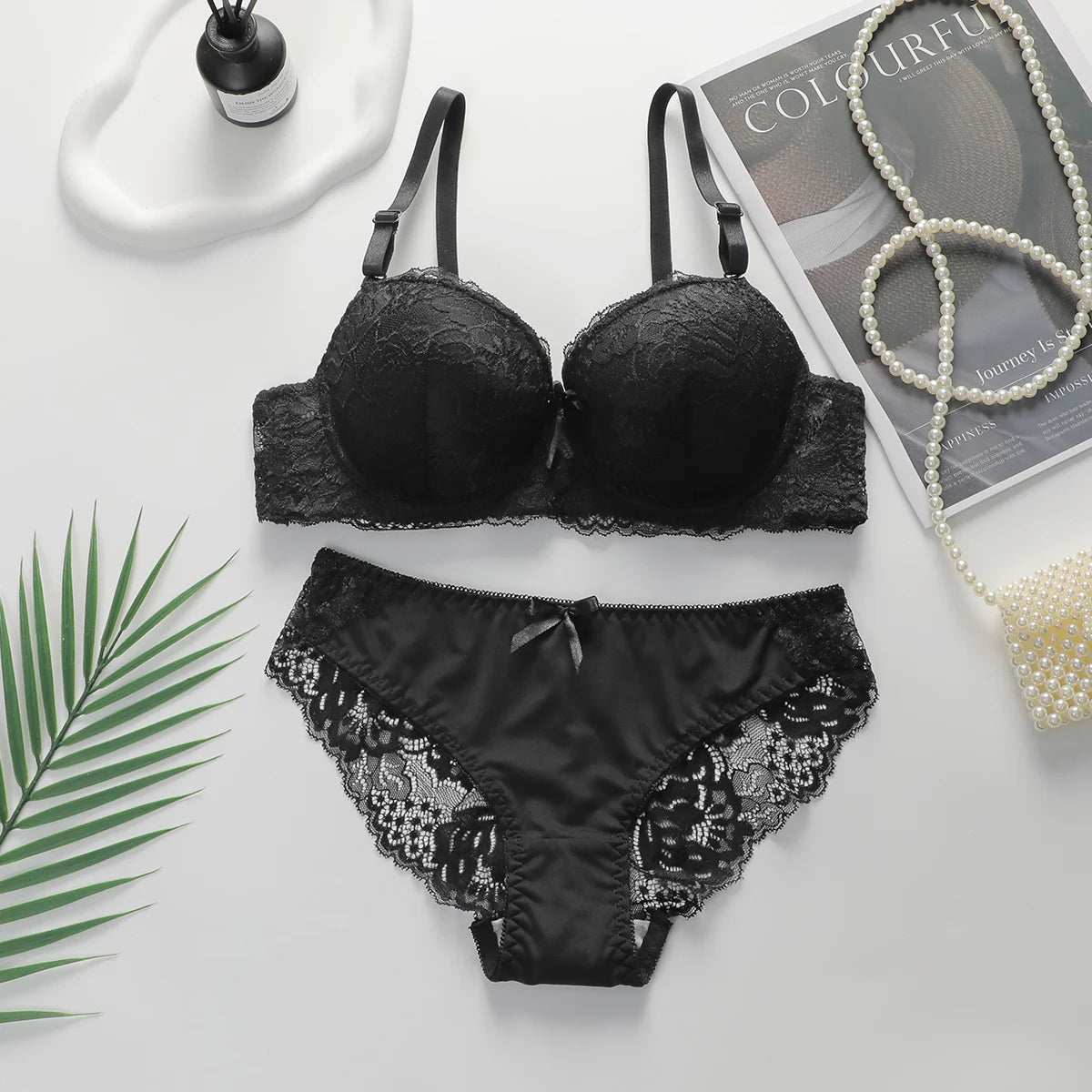 2-piece Sexy Underwear For Women's Flower Underwear