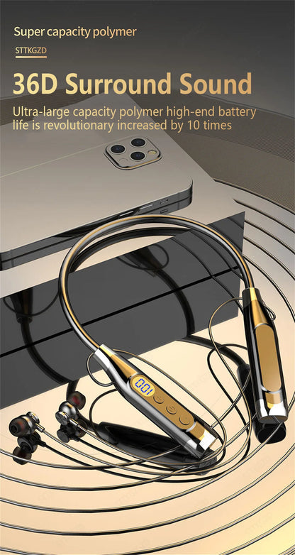 wireless neckband headphones designed