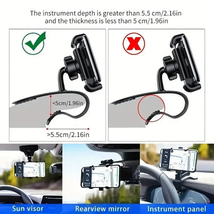 Car Phone Holder. Car Multi-function. Mobile Phone Holder Rearview Mirror Navigation Bracket GPS Support