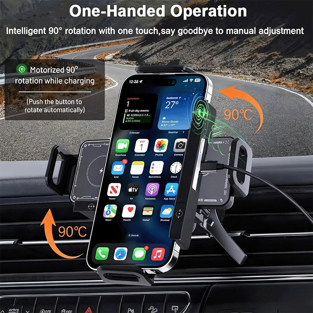 Charging Car Phone Holder, Universal for Regular & Foldable Phones,