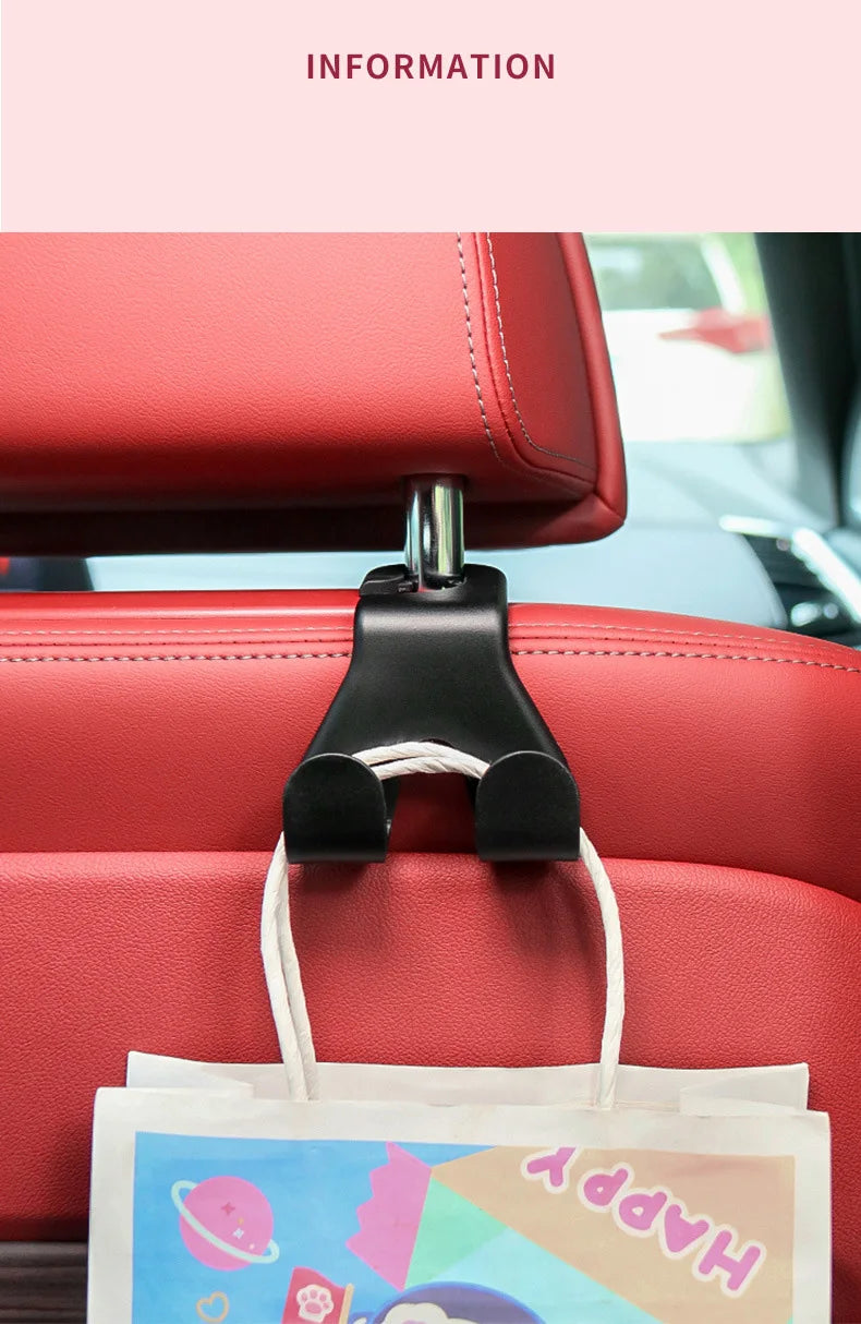 Car Phone Holder Seat Back Hook 2in1 Universal Multifunctional Rear Seat Storage Headrest Handbag Storage Hook Car Phone Holder