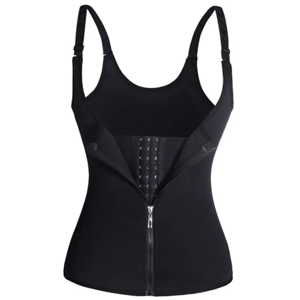 Waist Trainer Tank Top For Women Zipper Body Shaper Tummy Control